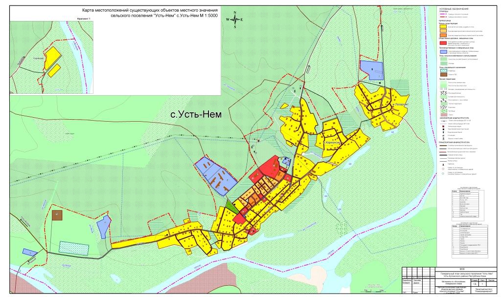 Лист 2.Карта местоположений существующих объектов СП Усть-Нем с.Усть-Нем